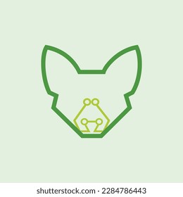 A minimal design that incorporates the head of an aardwolf and a circuit board to represent electronics.