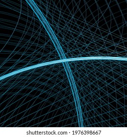 minimal design with thin stripes delineating the edges of the shapes and elements that make up the drawing. thin gradient stripes