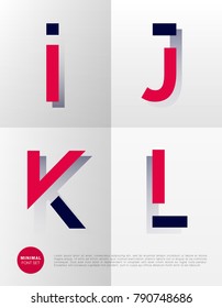 Minimal design typographic alphabet set on simple background.