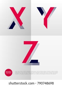 Minimal design typographic alphabet set on simple background.