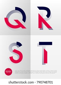 Minimal design typographic alphabet set on simple background.