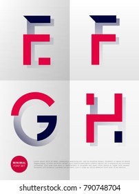 Minimal design typographic alphabet set on simple background.