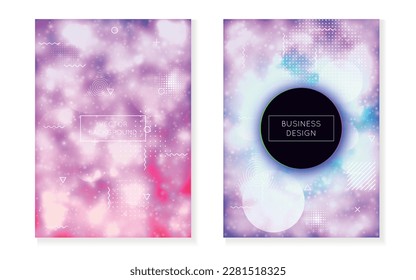 Minimal Design. Vibrant Dots. Modern Fluid. Round Layout. Dynamic Flyer. Holographic Background. Purple Shiny Shape. Light Futuristic Backdrop. Violet Minimal Design