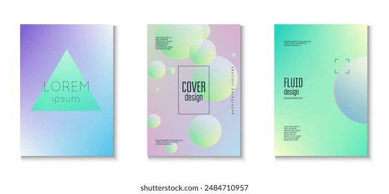 Minimal Design. Violet Holographic Set. Gradient Background. Abstract Shape. Creative Placard. Geometric Elegant Poster. Futuristic Neon Illustration. Pink Minimal Design