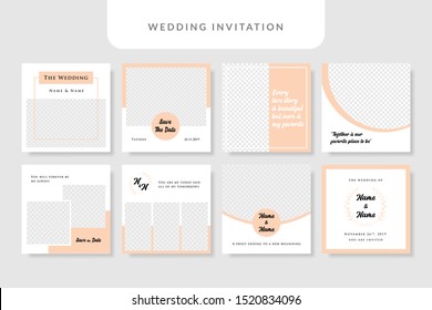 Minimal Design Wedding Invitation Social Media Post.