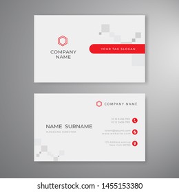 Minimal design white business card clean vector template