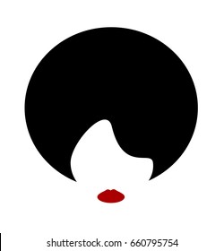 minimal design of woman with stylish hair and lipstick