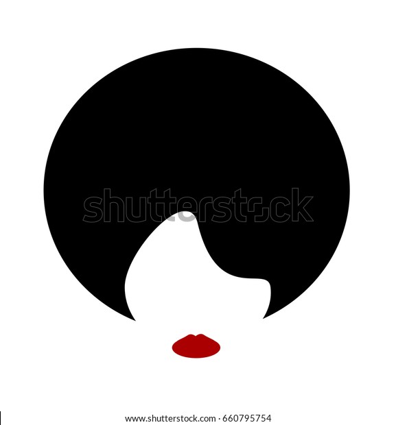minimal\
design of woman with stylish hair and\
lipstick