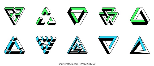 Minimal designs isolated on white background. Impossible shapes. Vector illustration.