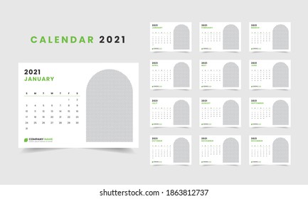 Minimal desk calendar design vector template