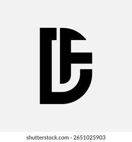 Minimal DF FD letter logo design for business, branding, startup, corporate use, and identity projects.