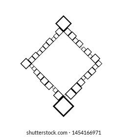 Minimal diagonal square badge background border - modern geometrical monochrome vector graphic