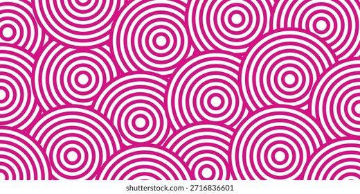 Minimal diamond geometric waves spiral pattern and abstract circle wave line. pink seamless tile stripe geomatics overlapping create retro square line backdrop pattern background. Overlapping Patter