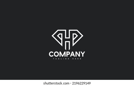 minimal diamond letter H logo template