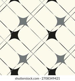 Minimal Diamond Line Art Pattern — Geometric Seamless Design
