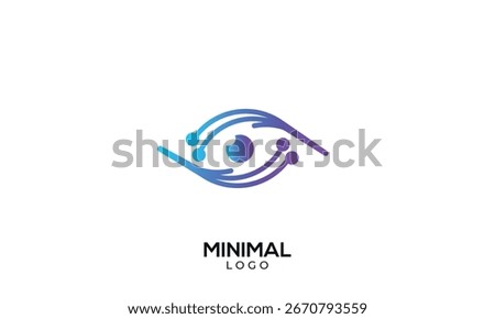 Minimal digital technology eye logo , vision logo	