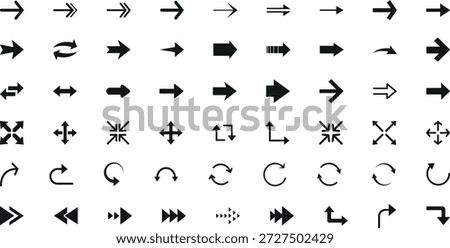 Minimal Direction Mastery – Modern Black Vector Arrow Icon Collection