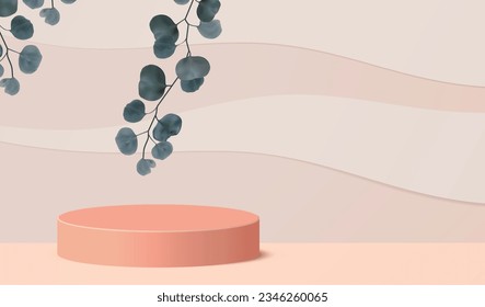 Diseño de podio mínimo para la pantalla - Representación 3D para la presentación de imágenes y productos