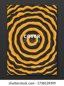Minimal distorted spheres covers design. Geometric fluid shapes with gradient color. Cool trendy abstract backdrop for banner, poster, flyer etc. Vector business template