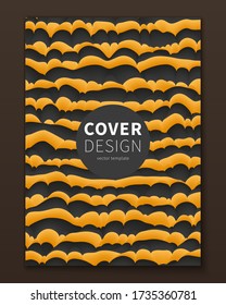 Minimal distorted waves covers design. Geometric fluid shapes with gradient color. Cool trendy abstract backdrop for banner, poster, flyer etc. Vector business template