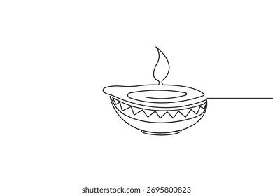 Ícone de chama mínimo Diya representando esperança paz e iluminação vetor