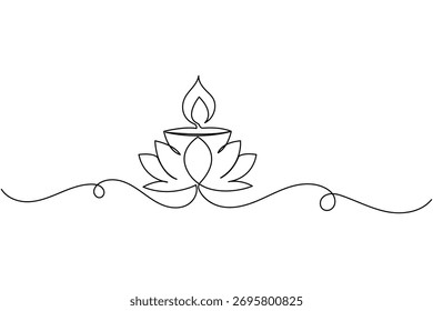 Ícone de chama mínimo Diya representando esperança paz e iluminação vetor