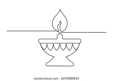 Ícone de chama mínimo Diya representando esperança paz e iluminação vetor
