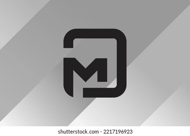 Minimal DM logo. Icon of a MD letter on a luxury background. Logo idea based on the DM monogram initials. Professional variety letter symbol and MD logo on background.