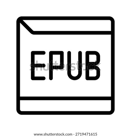 Minimal document icon for EPUB ebook format, ideal for digital publishing and reading platforms.