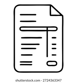 Minimal Document Report Line Icon Vector