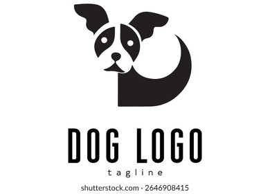 Minimal Dog Logo Design – Modern Silhouette Style Vector Dog Icon for Pet Branding, Puppy Shop, Dog Trainer, Animal Shelter, Vet Clinic, or Pet Care Business