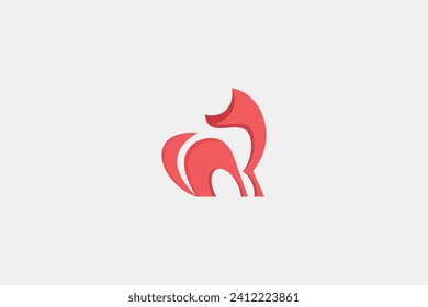 Minimal dog logo and vector