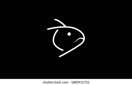 Minimal Dolphin Fish vector logo design