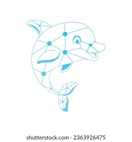 minimal dolphin logo template - vector illustration