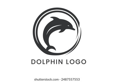  Diseño de sublimación de Vector de logotipo delfín mínimo	
