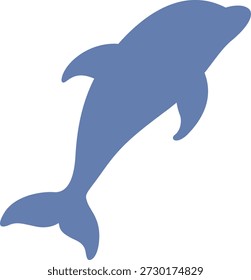 Minimal dolphin silhouette with smooth flat shape. Perfect for logos, icons, symbols, marine branding, and modern ocean concepts