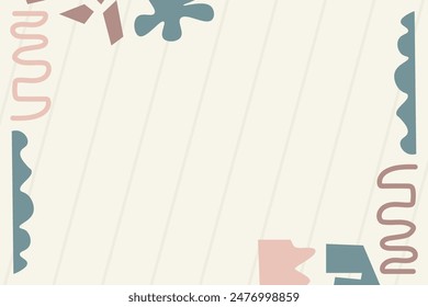 Plantilla de fondo de elemento de Vector de marco de doodle mínimo