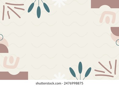 Minimal doodle frame vector element background template