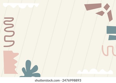 Minimal doodle frame vector element background template