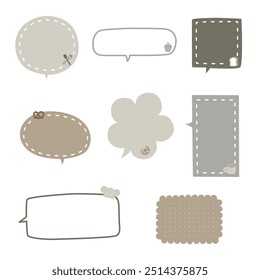Minimal doodle hand draw cooking kitchen bakery speech bubble balloon, icon sticker memo keyword planner text box banner, flat design vector illustration