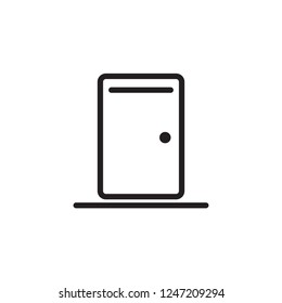 minimal door outline / line vector illustration