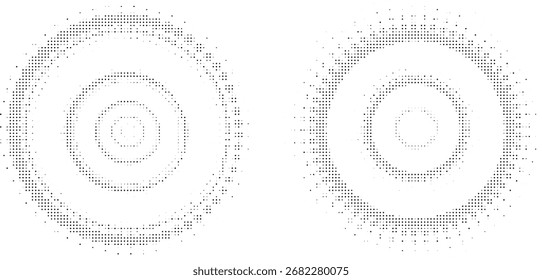 Minimal dotted circular rings abstract seamless vector pattern for wallpapers, backgrounds, textiles, digital art, and modern decorative projects