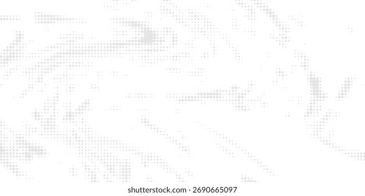 Plano de fundo em escala de cinza pontilhado mínimo com efeito de meio-tom. Padrão gráfico vetorial simples com pontos cinzas em um branco	