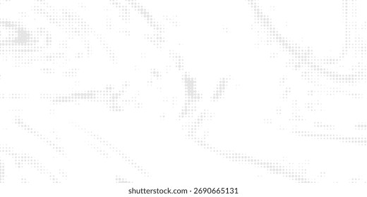 Plano de fundo em escala de cinza pontilhado mínimo com efeito de meio-tom. Padrão gráfico vetorial simples com pontos cinzas em um branco	
