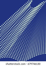 Minimal Dotted Line Pattern. Duo Tone Cover Design. Geometry Halftone Banner. Minimalist Hipster Broshure. Trendy 3D Geometric Journal Cover. Bright Modern Vector Poster. Abstract Cool Template.