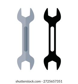 Icono de Vector plano de llave de doble cara mínima aislado en fondo blanco para uso mecánico