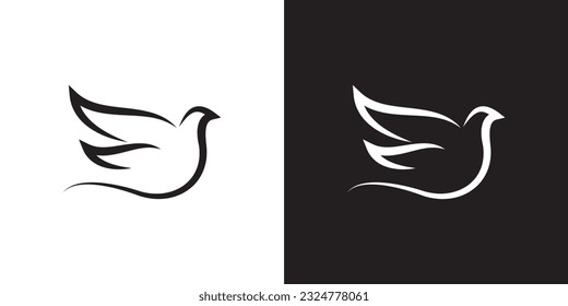 Minimal Dove logo design vector template