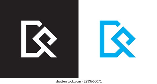 Minimal DR logo. Icon of a RD letter on a luxury background. Logo idea based on the DR monogram initials. Professional variety letter symbol and RD logo on black and blue background.