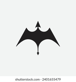 minimal dragon flying silhouette logo design 