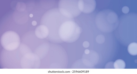 Minimal dreamy bokeh background with soft glowing circles and gentle purple-blue gradient. Elegant abstract blurred lights for festive and magical designs.